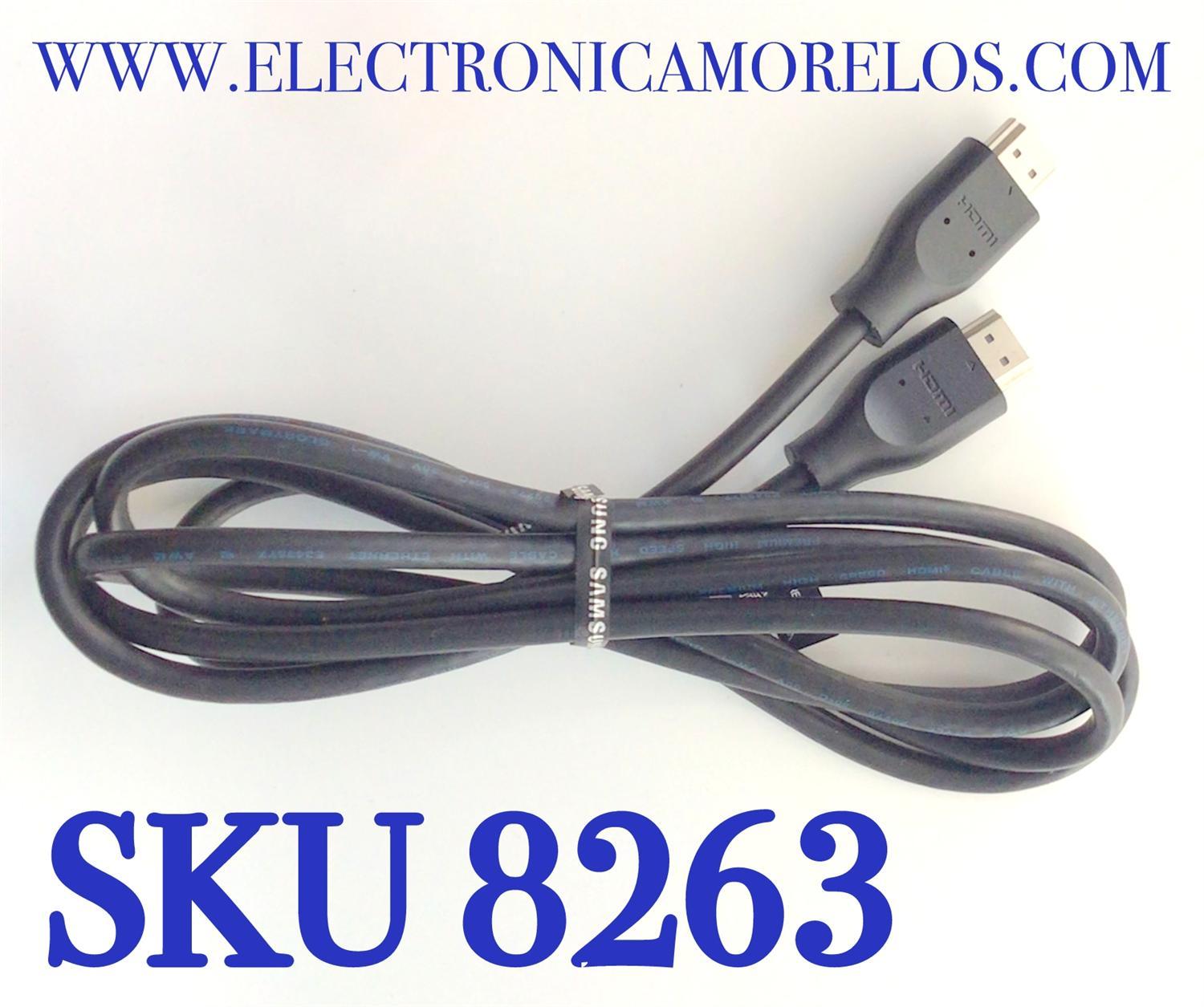 CABLE  HDMI 4K ESTANDARD O TIPO A SAMSUNG “NUEVO“ / NUMERO DE PARTE BN39-01997C / BN3901997C / E343577 / 20276 / 80°C / 30V / 19 PINES / 2.0M / MODELO LC27F396FHNXZA / MÁS MODELOS EN DESCRIPCIÓN
